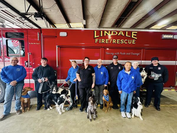 Tyler Obedience Training Club donating pet oxygen masks to the Lindale Fire Department