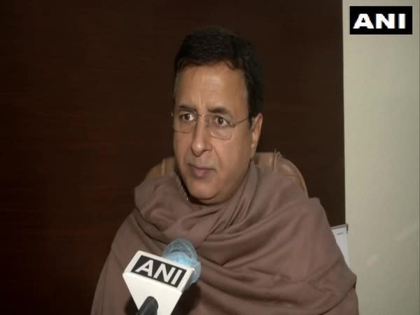 Congress spokesperson Randeep Singh Surjewala speaking to ANI in New Delhi on Sunday. (Photo/ANI)