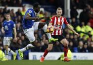 Britain Football Soccer - Everton v Sunderland - Premier League - Goodison Park - 25/2/17 Everton's Romelu Lukaku in action with Sunderland's Sebastian Larsson Reuters / Andrew Yates Livepic