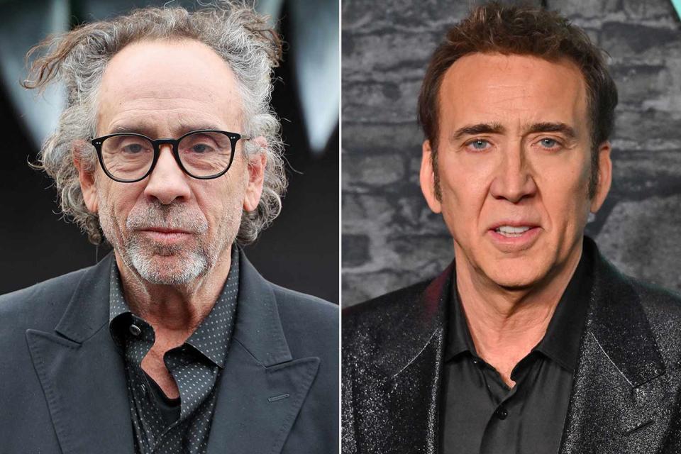 <p>Domine Jerome/ABACA/Shutterstock; ANGELA WEISS/AFP via Getty</p> Tim Burton reacts to Nicolas Cages The Flash cameo as Superman after failed movie