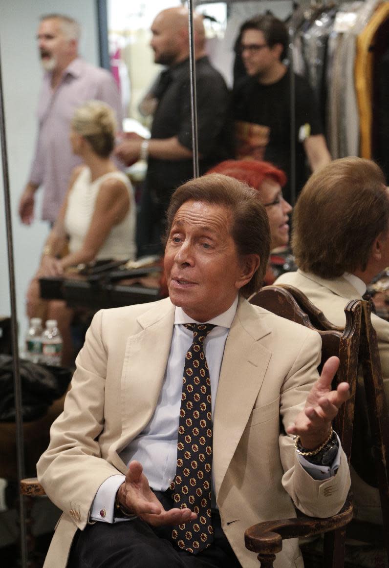 This Sept. 12, 2012 photo released by the New York City Ballet shows designer Valentino Garavani in New York. Valentino, 80, says he is a great fan of the ballet, and he has found designing ballet costumes has been inspiring. (AP Photo/New York City Ballet, Paul Kolnik)