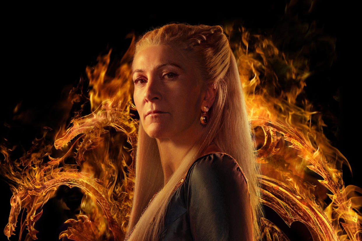 Eve Best as Princess Rhaenys Targaryen. (Courtesy HBO)