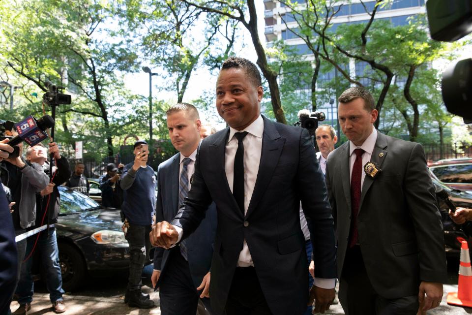 Cuba Gooding Jr. arrives at the New York Police Department's Special Victim's Unit, June 13, 2019 to face an allegation he groped a woman at Manhattan bar.