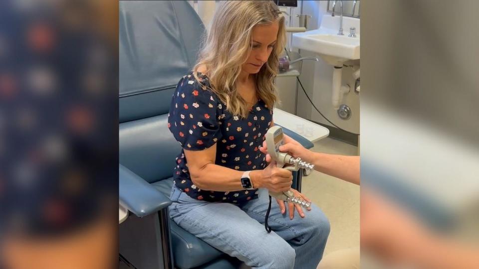 PHOTO: ABC News' Becky Worley undergoes testing at the University of California Davis Medical Center for the All of Us Research Program. (ABC News)