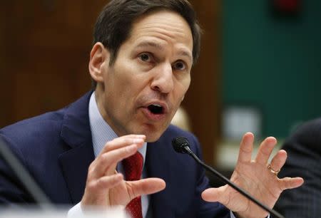 U.S. Centers for Disease Control and Prevention (CDC) Director Thomas Frieden testifies before the hearing on "Review of CDC anthrax Lab Incident" on Capitol Hill in Washington July 16, 2014. REUTERS/Kevin Lamarque