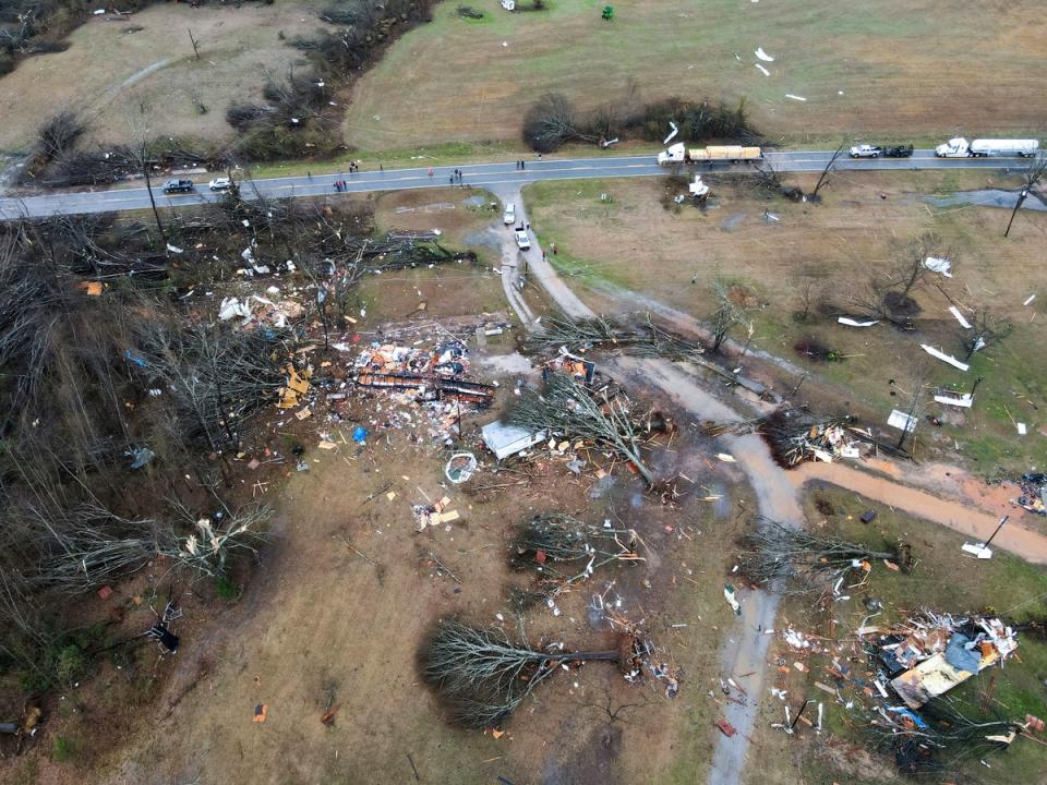 Devastation is seen in the aftermath from severe weather in Greensboro (AP)