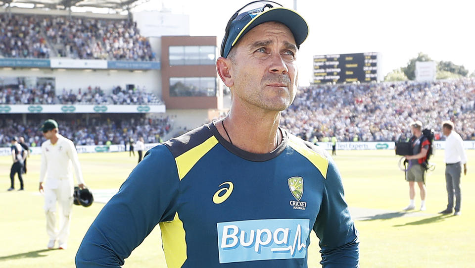 Justin Langer, pictured after Australia lost the third Ashes Test, has urged his batsmen to improve.