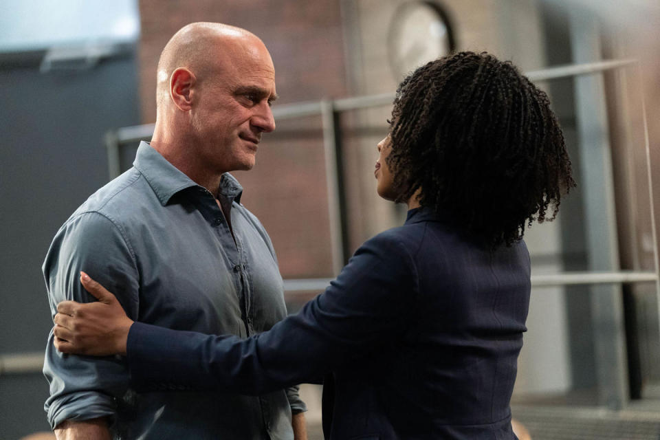 Christopher Meloni as Detective Elliot Stabler, Danielle Moné Truitt as Sergeant Ayanna Bell. (NBC)