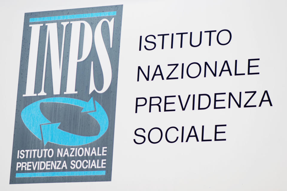 Borgosesia, Italy - August 10, 2011: Istituto Nazionale della Previdenza Sociale (INPS) sign. INPS is the main Italian social security institution.