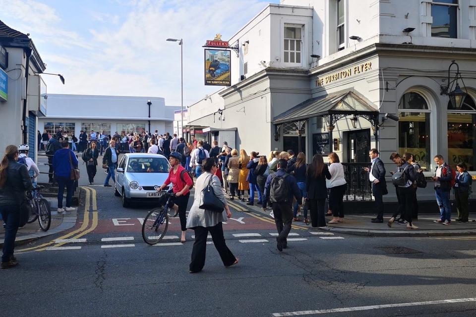 Queues form outside stations on first day of strike.(Evening Standard )