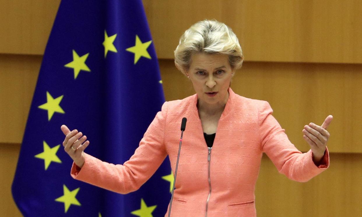 <span>Ursula von der Leyen’s handling of the response to the pandemic and Russia’s invasion of Ukraine impressed EU leaders.</span><span>Photograph: Yves Herman/Reuters</span>