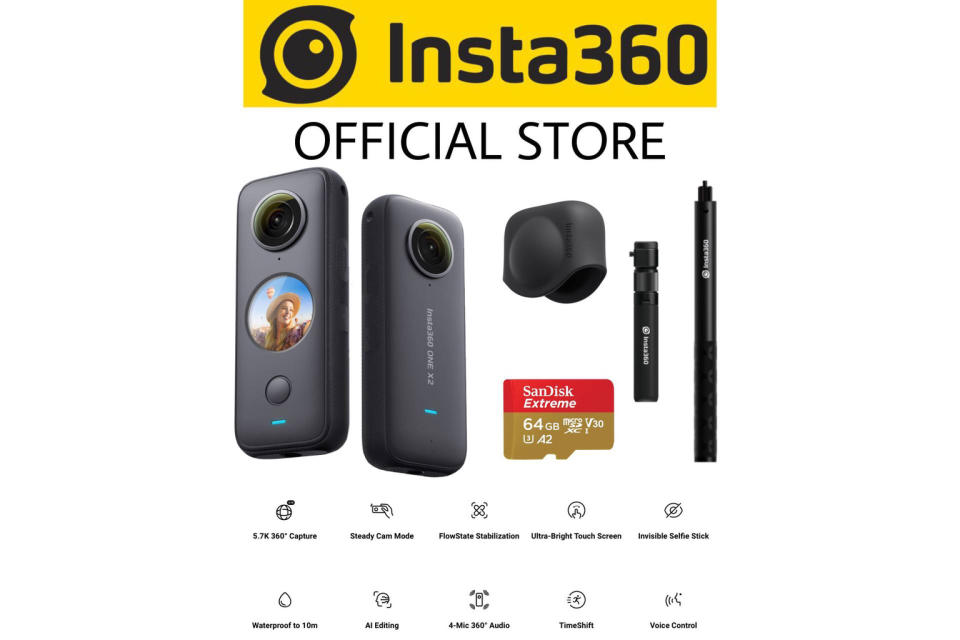 Insta360 One x2 Creator Kit - 5.7K Dual-Mode 360 Pocket Camera. (Photo: Shopee SG)