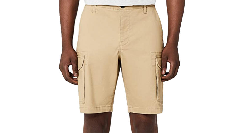 MERAKI Men's Cotton Slim Fit Cargo Shorts