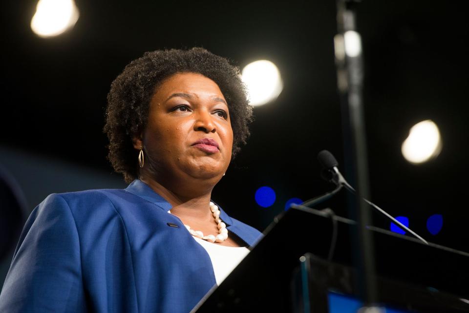 Democratic gubernatorial candidate Stacey Abrams speaks at the Georgia Municipal Association's conference at the Savannah Convention Center in this file photo.