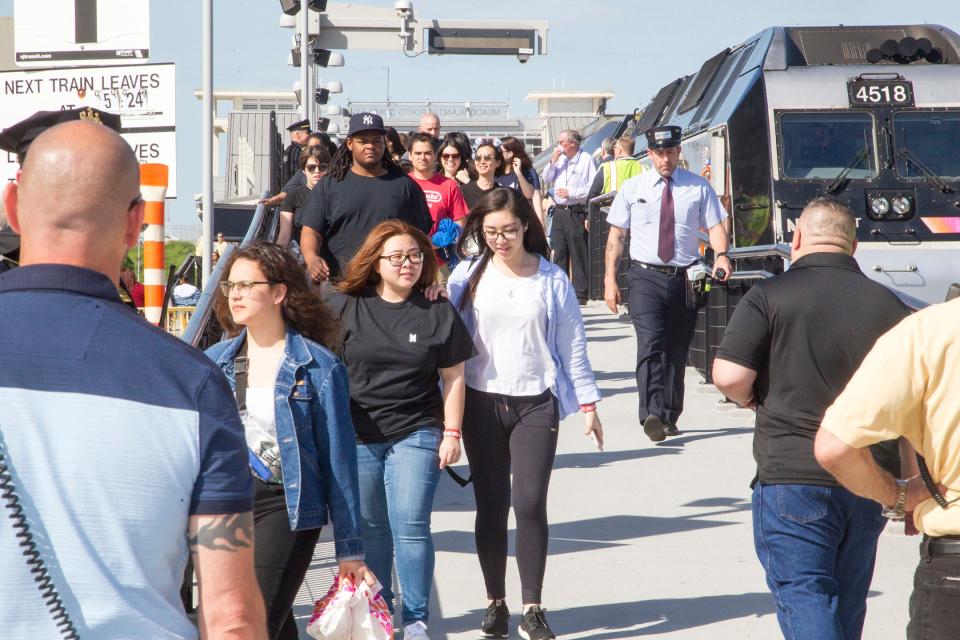 Fans tailgate before the BTS concert at MetLife stadium in East Rutherford, New Jersey, in May 2019.