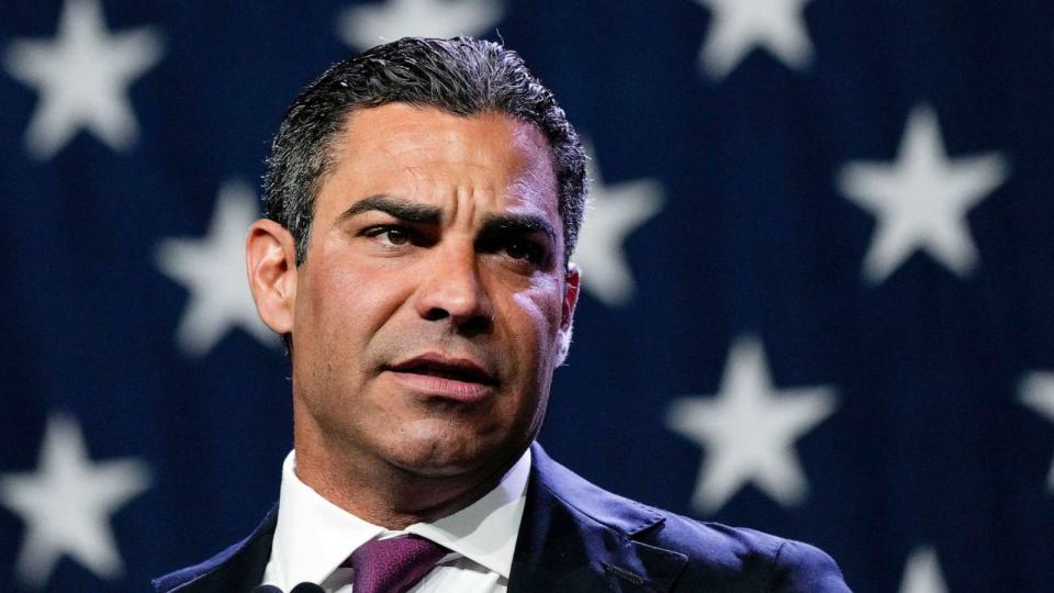 PHOTO: FILE - Republican presidential candidate Miami Mayor Francis Suarez speaks at the Republican Party of Iowa's 2023 Lincoln Dinner in Des Moines, Iowa, July 28, 2023. (Charlie Neibergall/AP, FILE)