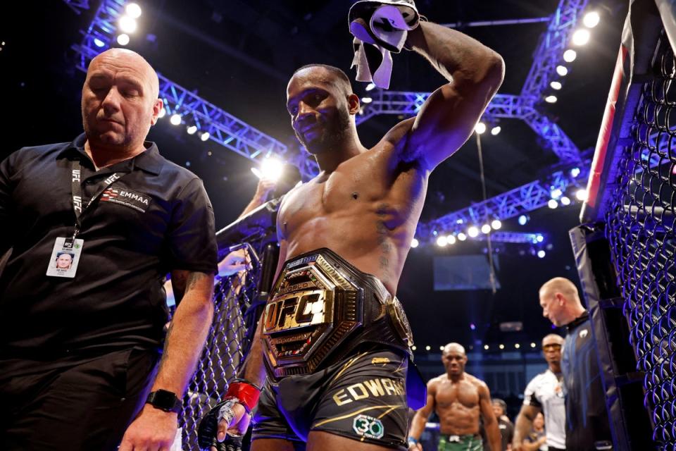 Leon Edwards made a successful first defence of the welterweight title in March (Action Images via Reuters)