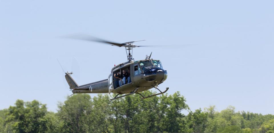 A UH-1 Huey Greyhound from Yankee Air Museum at Saturday's Veterans Appreciation Day will be available for rides for $125