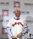 Baseball Hall of Fame inductee Mariano Rivera laughs during a news conference Wednesday, Jan. 23, 2019, in New York. (AP Photo/Frank Franklin II)