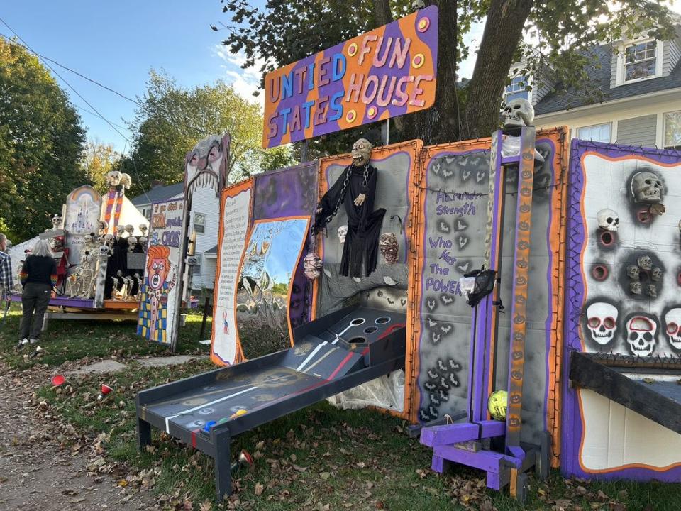 "Untied States Fun House" Halloween display in West Hartford, Connecticut.