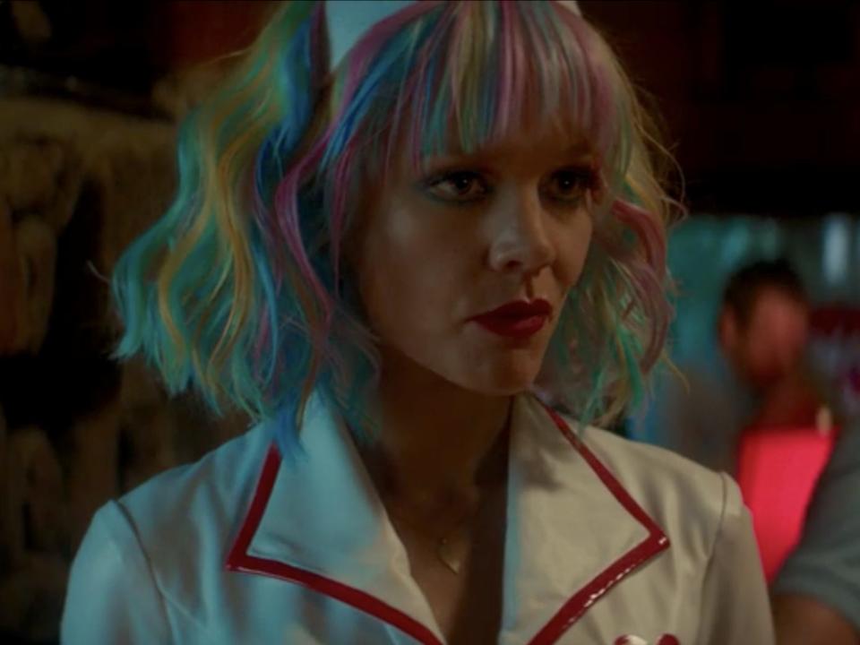 Nurse wig outfit Promising Young Woman movie still Carey Mulligan Cassie Focus Features 1