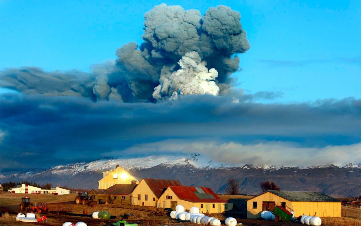 The billowing ash cloud of Eyjafjallajökull volcano caused global travel disruption in spring 2010