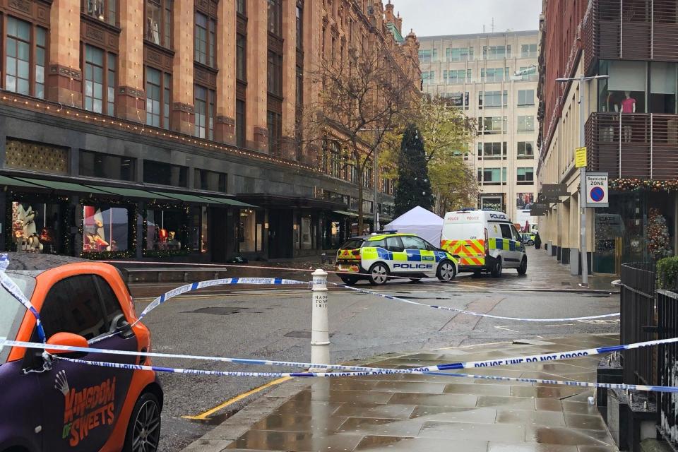 A scene of a fatal stabbing outside Harrods (Edward Hennessy)