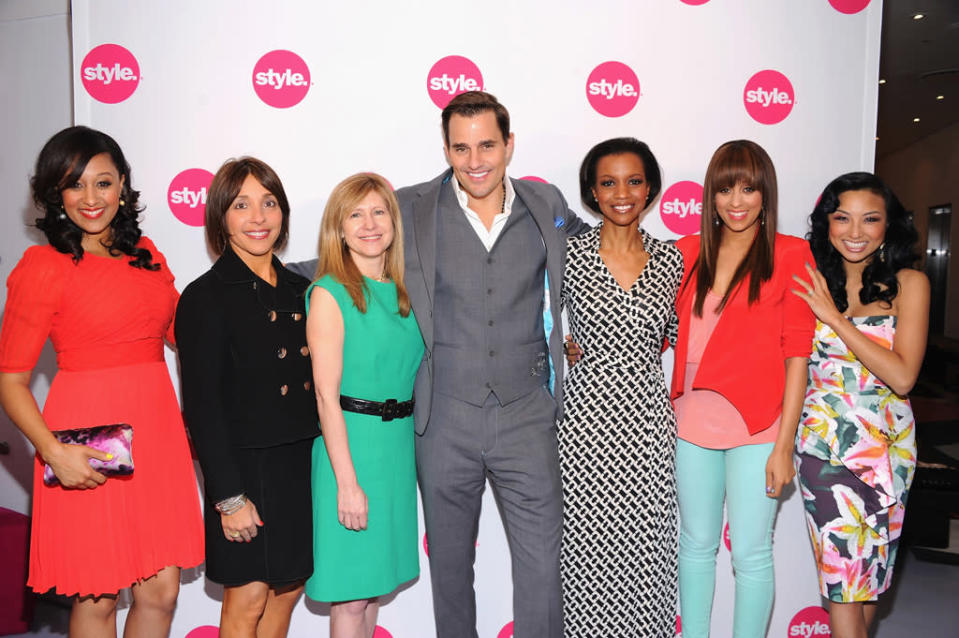 Tamera Mowry Housley, Linda Yaccarino, President, Cable Entertainment & Digital Advertising Sales, NBCUniversal, Frances Berwick, President, Bravo and Style Media, Bill Rancic, Salaam D. Coleman, President, Style Network, Tia Mowry Hardict, and Jeannie Maiattend
