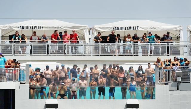 Jacksonville Jaguars EverBank Field has swimming pool where NFL fans pay  thousands for all you can eat and drink while watching the action