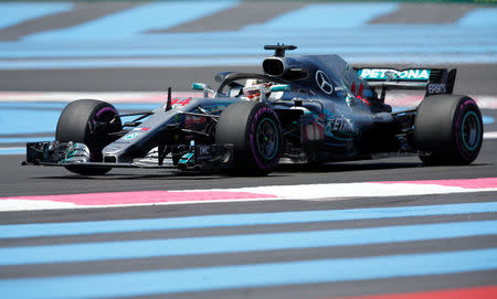 Formula One F1 - French Grand Prix - Circuit Paul Ricard, Le Castellet, France - June 22, 2018 Mercedes' Lewis Hamilton during practice REUTERS/Jean-Paul Pelissier