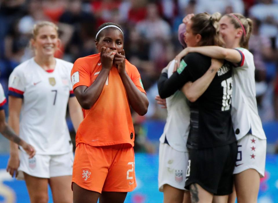 Lineth Beerensteyn reacts after losing to the US Women's National Team in the 2019 World Cup final.