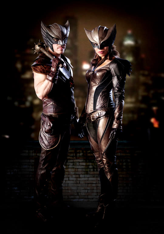 Falk Hentschel as Carter Hall/Hawkman and Ciara Renee as Kendra Saunders/Hawkgirl