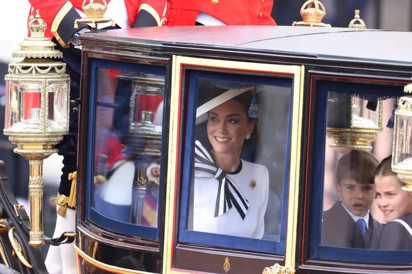 Princess Kate seen smiling and chatting with her children