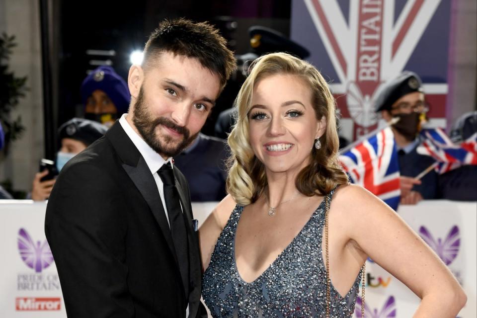 Tom Parker is survived by wife Kelsey Hardwick and their two children (Gareth Cattermole/Getty Images)