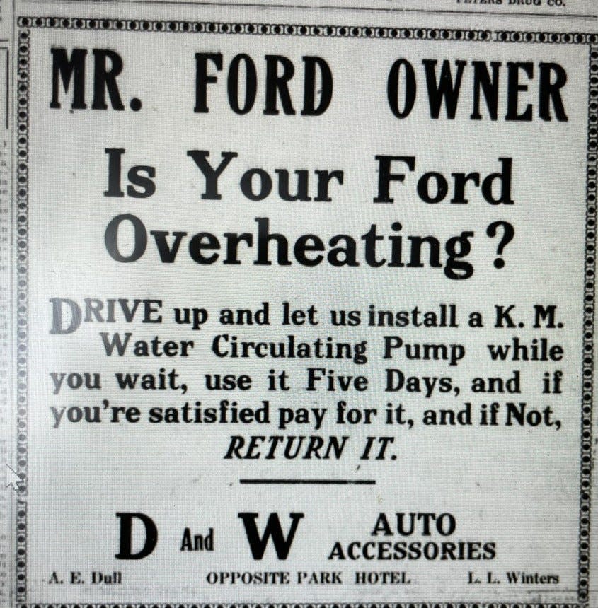 July, 1922 ad
Monroe News archives