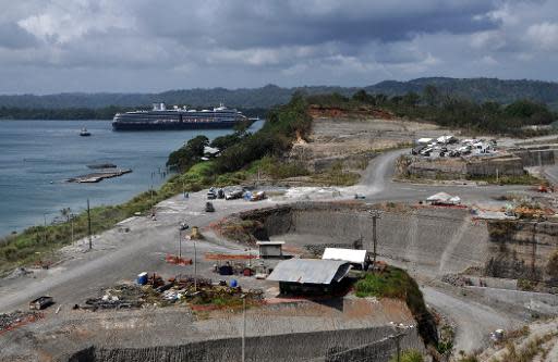 Las obras de ampliación del canal de Panamá, el 20 de febrero de 2014 (AFP/Archivos | Ed Grimaldo)