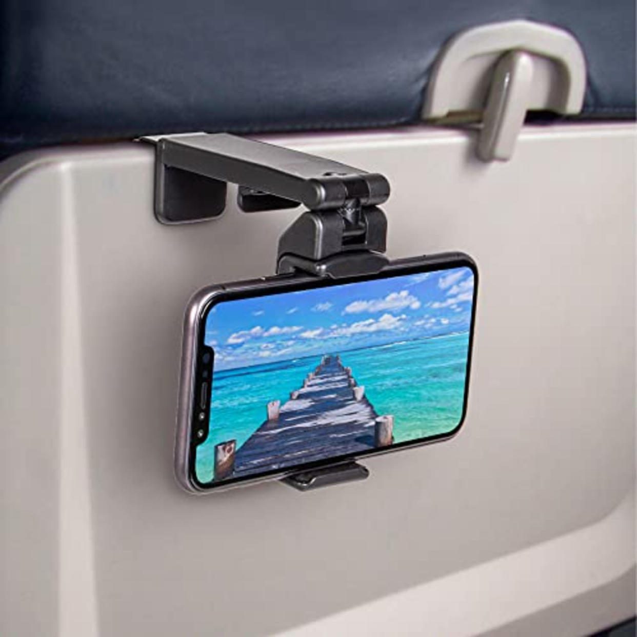 Perilogics Universal in Flight Airplane Phone Holder Mount. Hands Free Viewing with Multi-Directional Dual 360 Degree Rotation. Pocket Size Must Have Travel Essential Accessory for Flying (AMAZON)