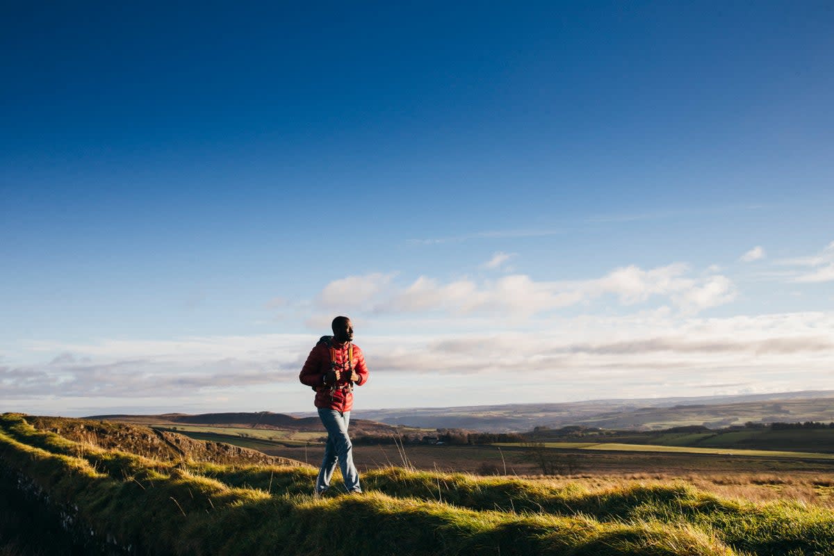 Solo travellers to the UK can trek Hadrian’s Walk in the Northumberland countryside (Getty Images)