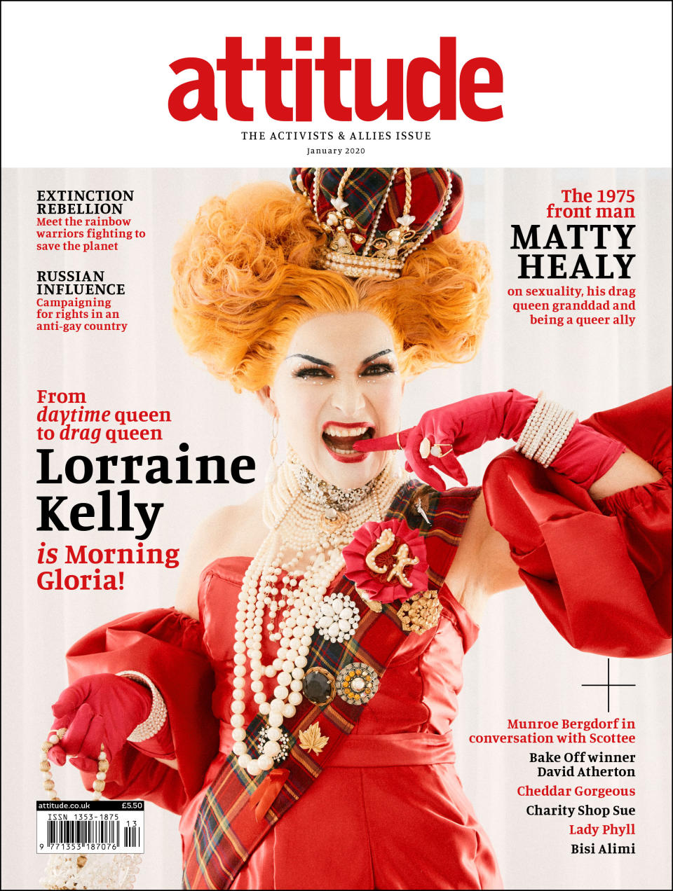 Lorraine Kelly appears on the cover of Attitude Magazine (Attitude)