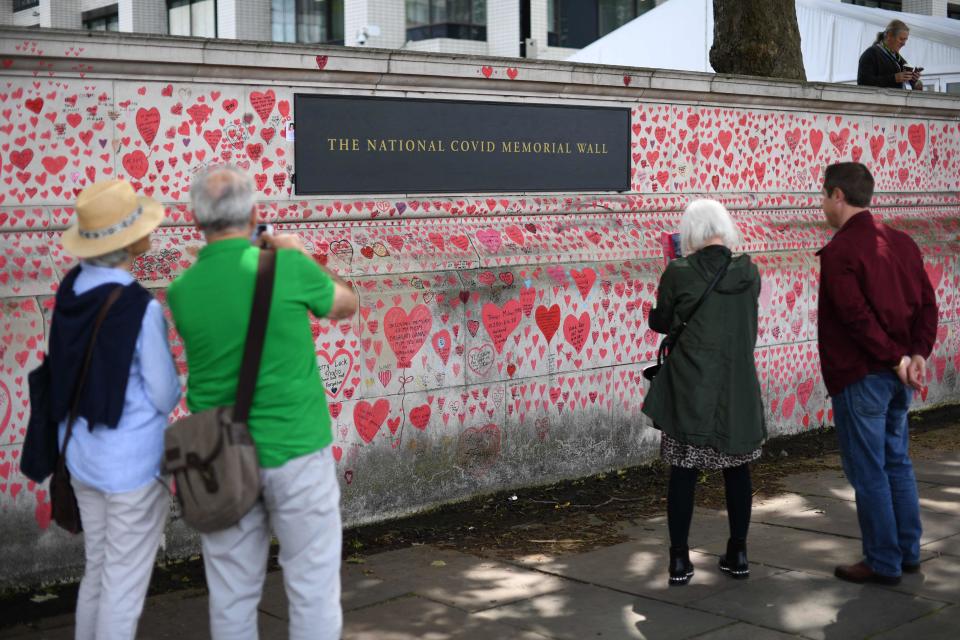 <p>The Covid Memorial Wall in London</p> (AFP via Getty Images)