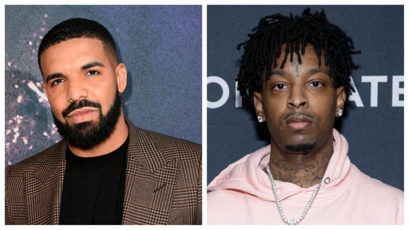 Drake, left; 21 Savage.