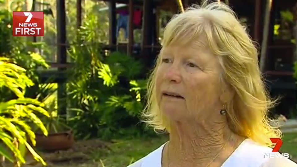 The last place the Queensland fugitive, David Bell was seen was crashing through Sue Davis' fence. (Pictured above)