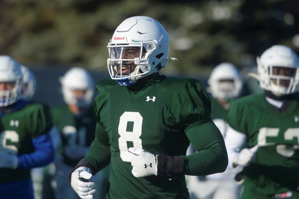 Colorado State football player Mohamed Kamara during the first day of spring practices on Tuesday, March 28, 2023.