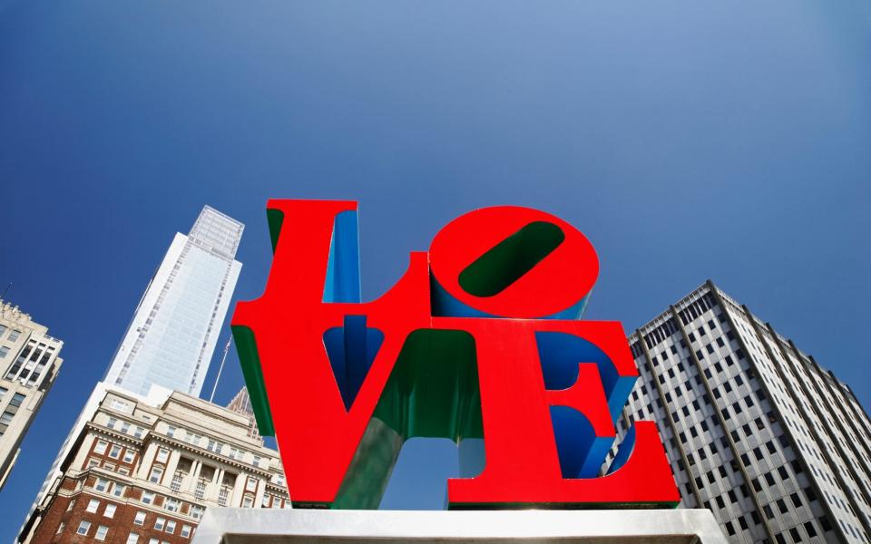 The famous Love sculpture of Philadelphia was designed by Robert Indiana - Getty