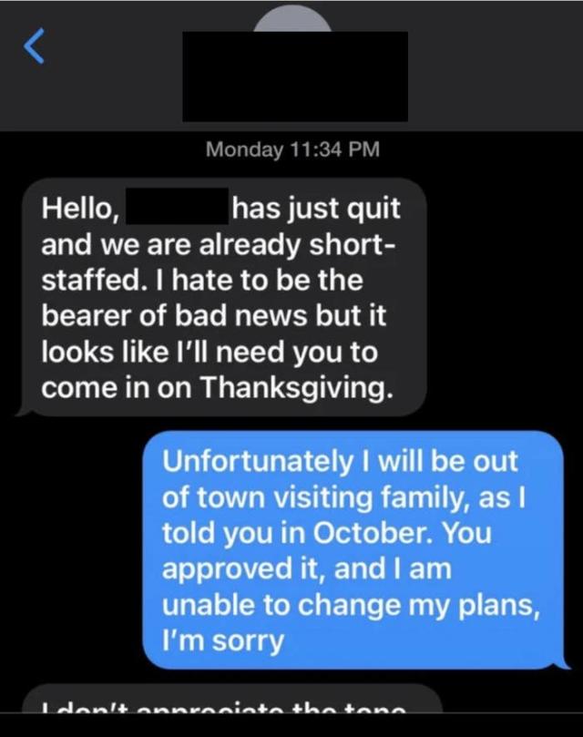 Boss Rage Texts at Employee Who Quit Job via Email