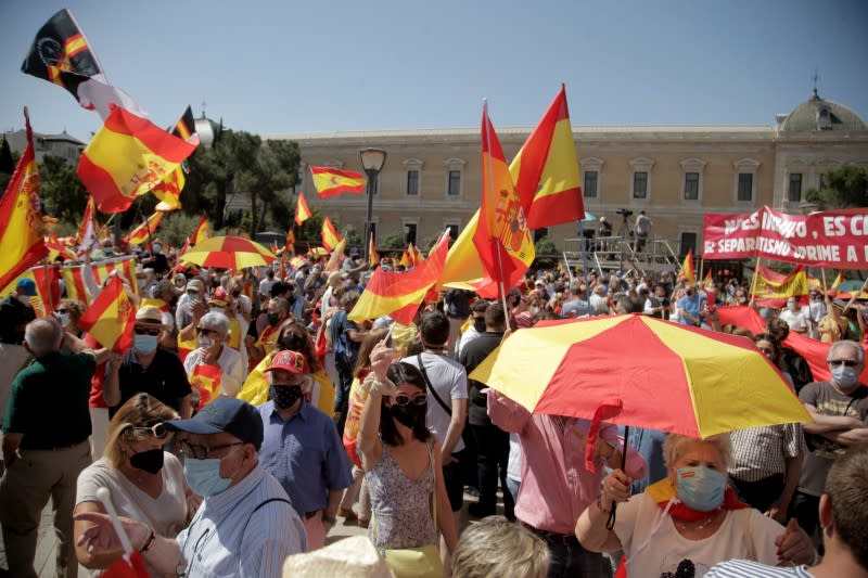 Demonstration against Spanish government's plan to pardon Catalan politicians, in Madrid