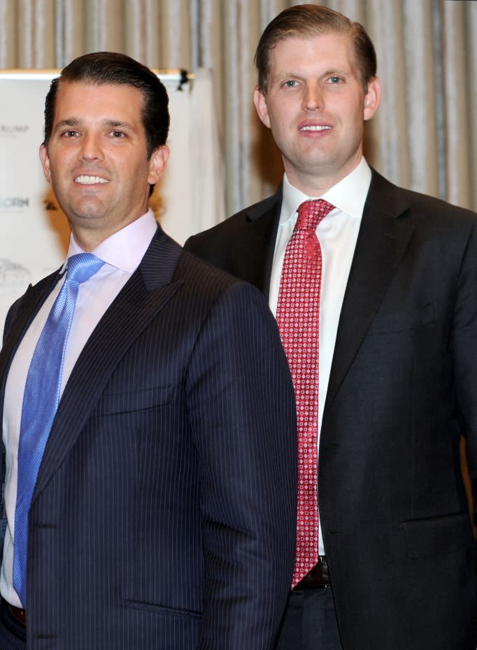 Donald Trump Jr and Eric Trump open Trump International Hotel & Tower in Vancouver, Canada in 2017.