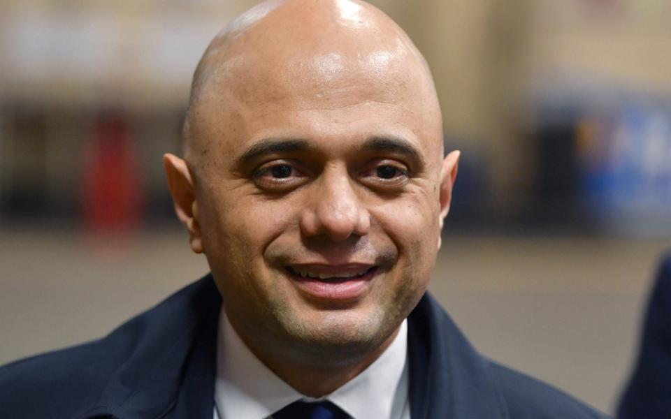 Chancellor of the Exchequer Sajid Javid during a visit to Birmingham Central Bus Garage. PA Photo. Picture date: Tuesday February 11, 2020. See PA story RAIL HS2. Photo credit should read:  - Anthony Devlin/PA Wire