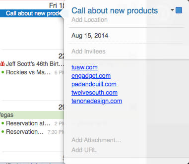 Adding multiple URLs to a calendar event