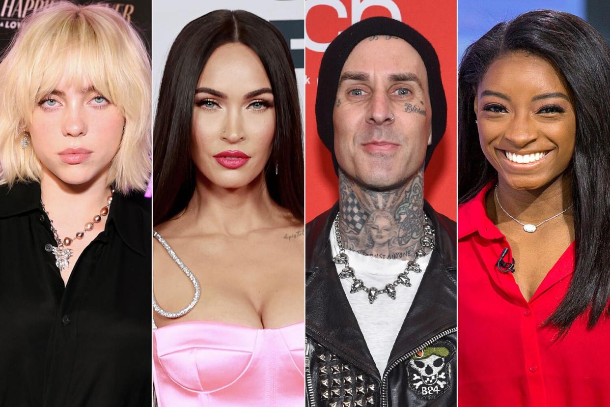 Billie Eilish, Megan Fox, Travis Barker and Simone Biles